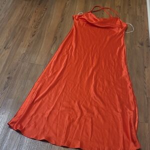 Lulu's Vibrant Orange Backless‎ Dress used good comdition.